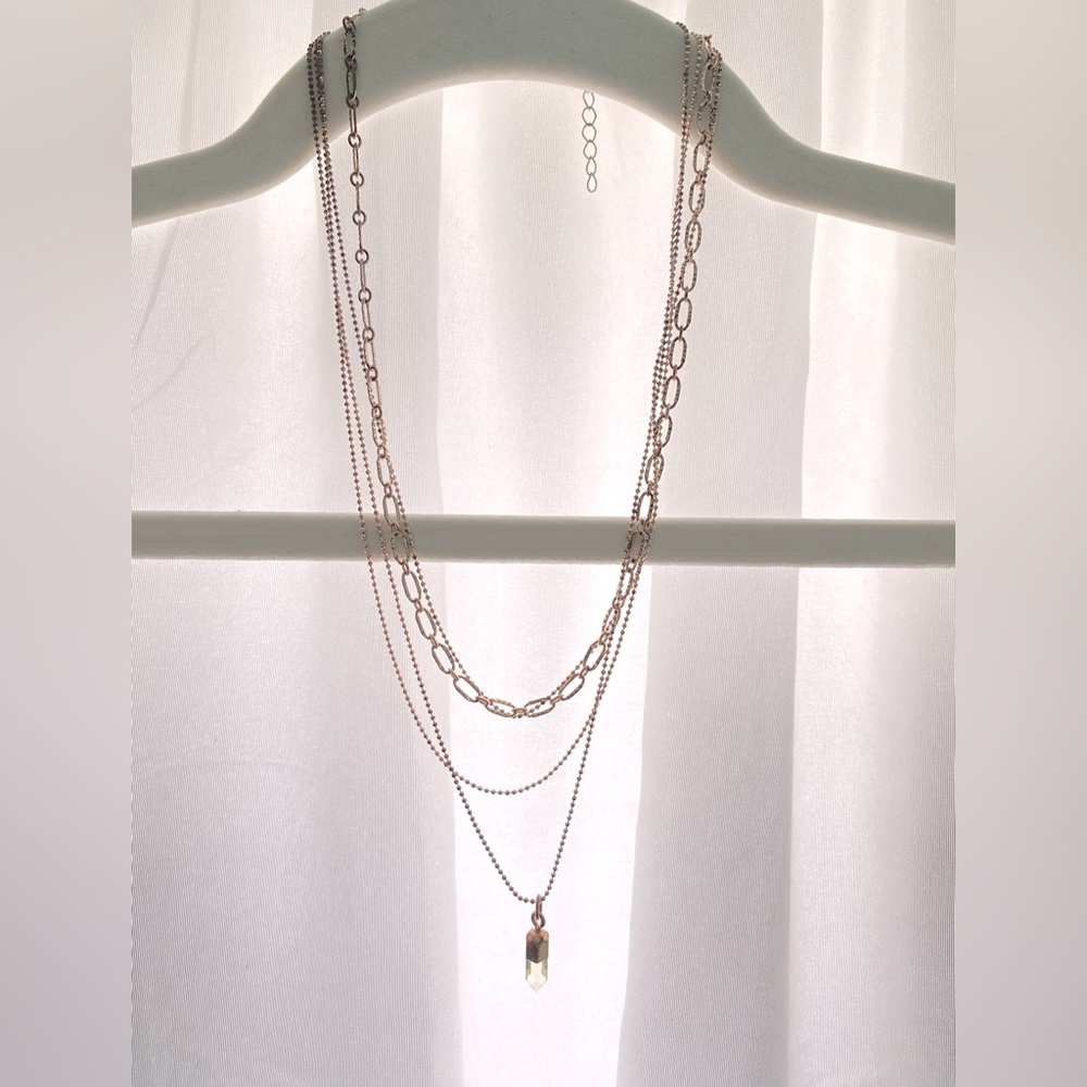 4 layered rose gold pendant necklace!